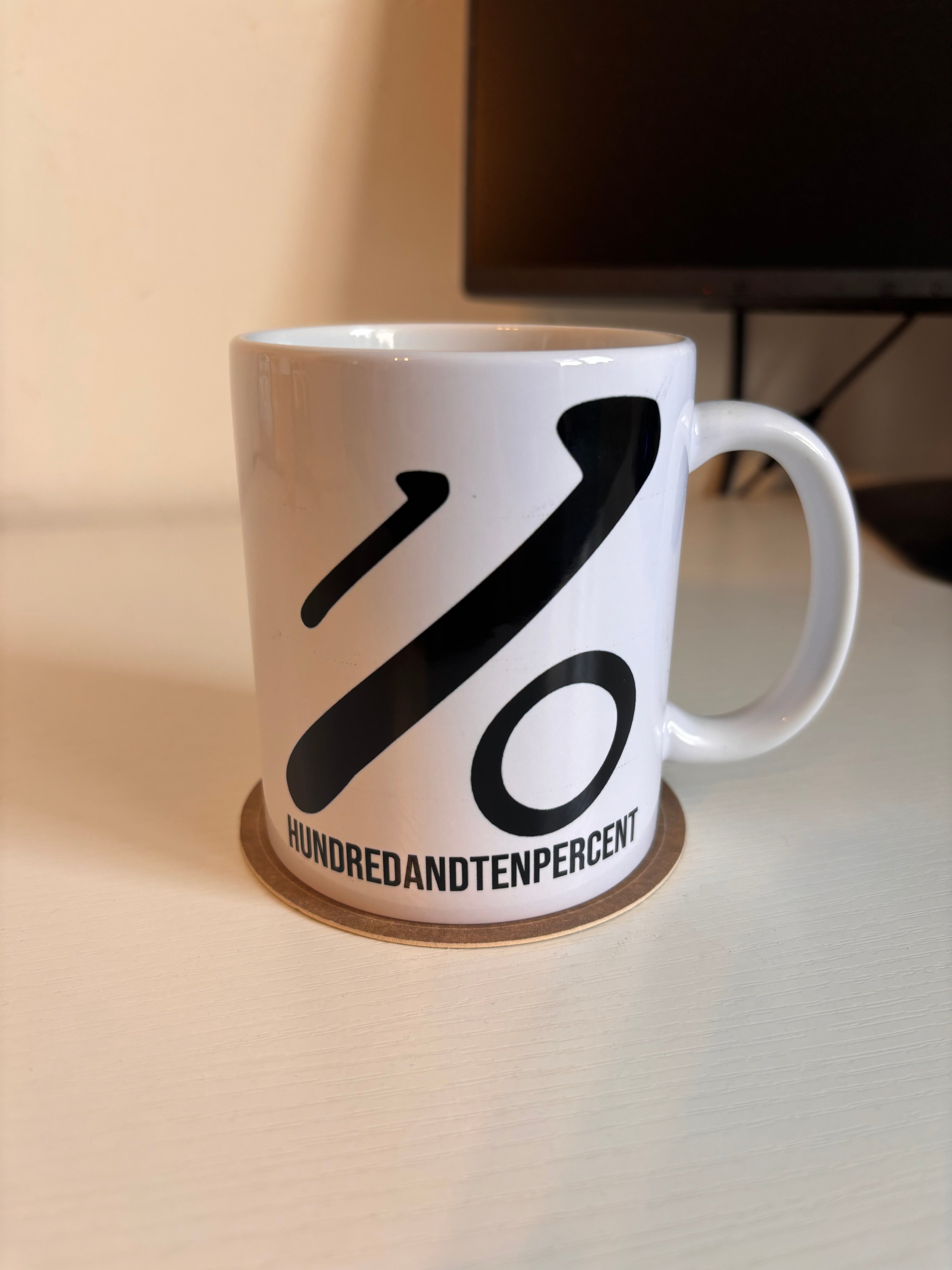 HundredAndTenPercent Signature Logo Ceramic Mug – White | 330ml