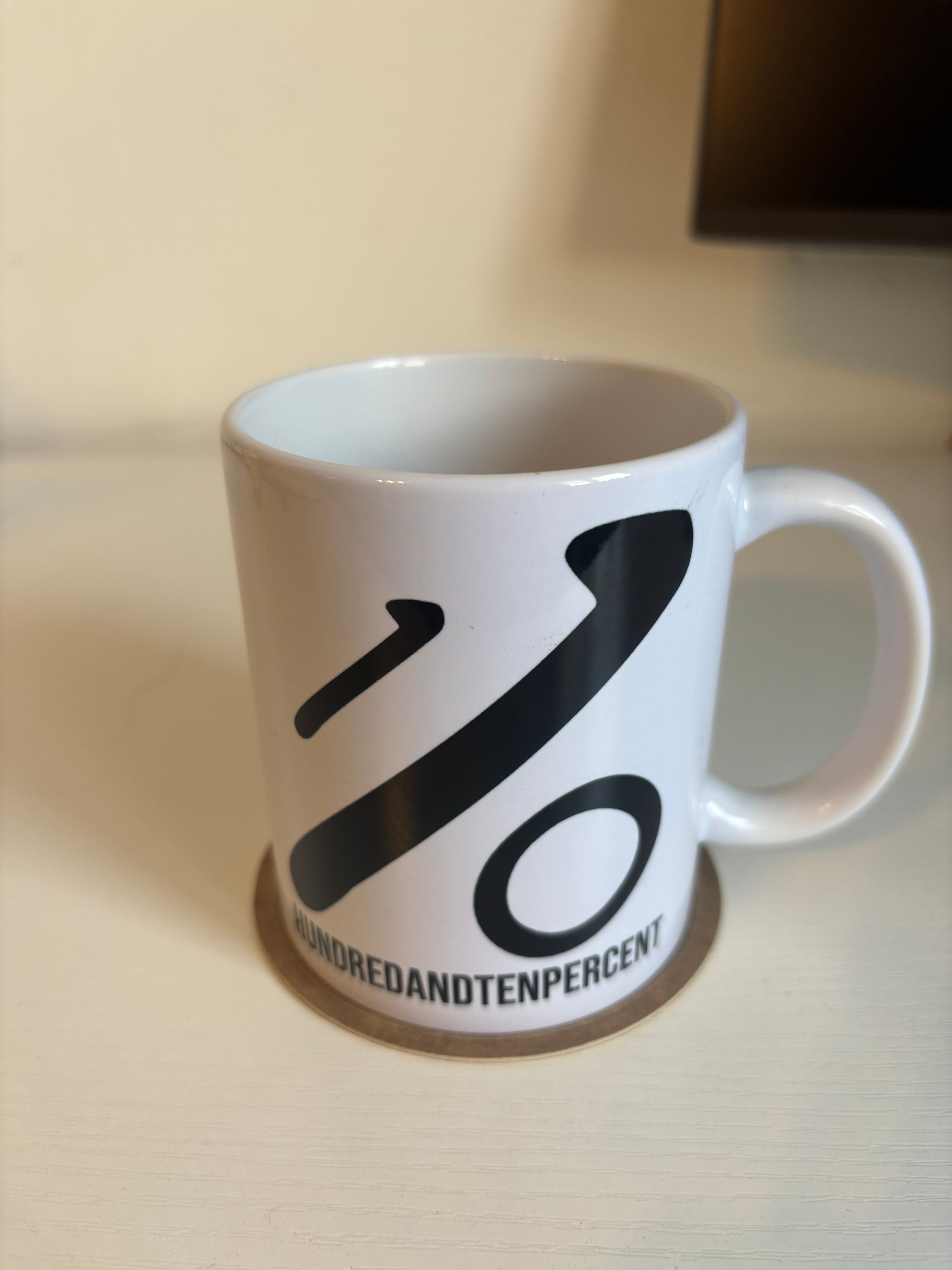 HundredAndTenPercent Signature Logo Ceramic Mug – White | 330ml
